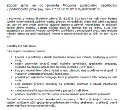 Podpora společného vzdělávání v pedagogické praxi