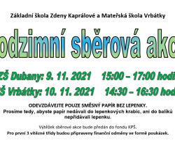 Sběr starého papíru podzim 2021