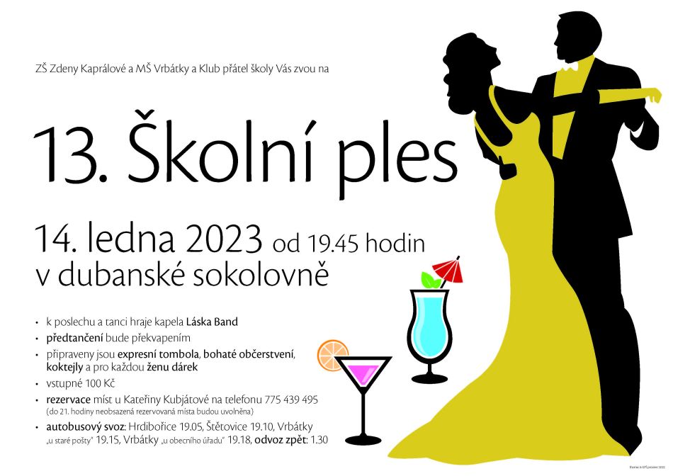 Školní ples 2023 plakát